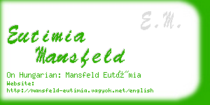 eutimia mansfeld business card